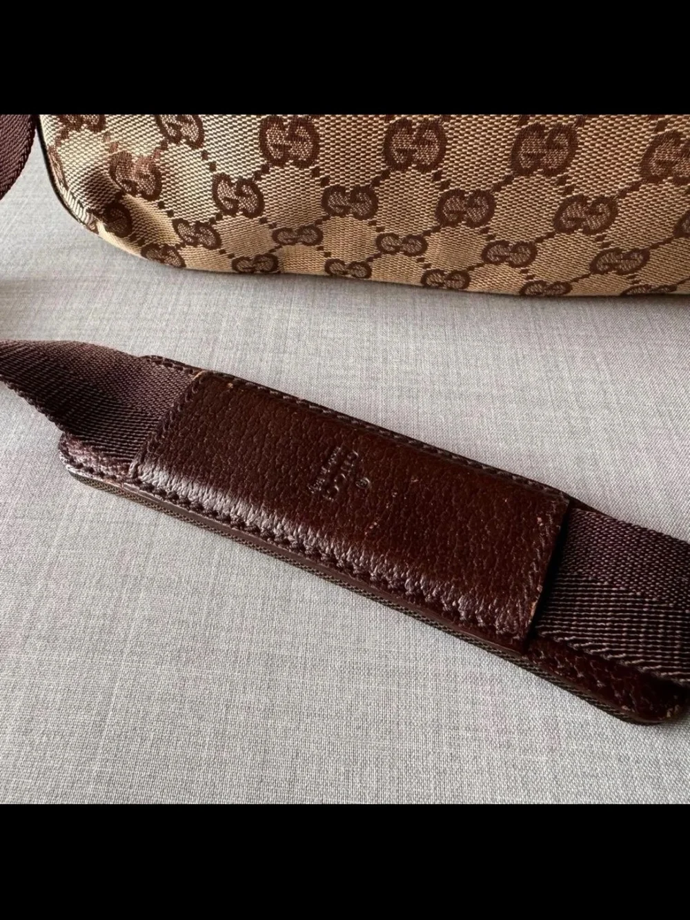 Gucci Brown/Tan Monogram Messenger Bag